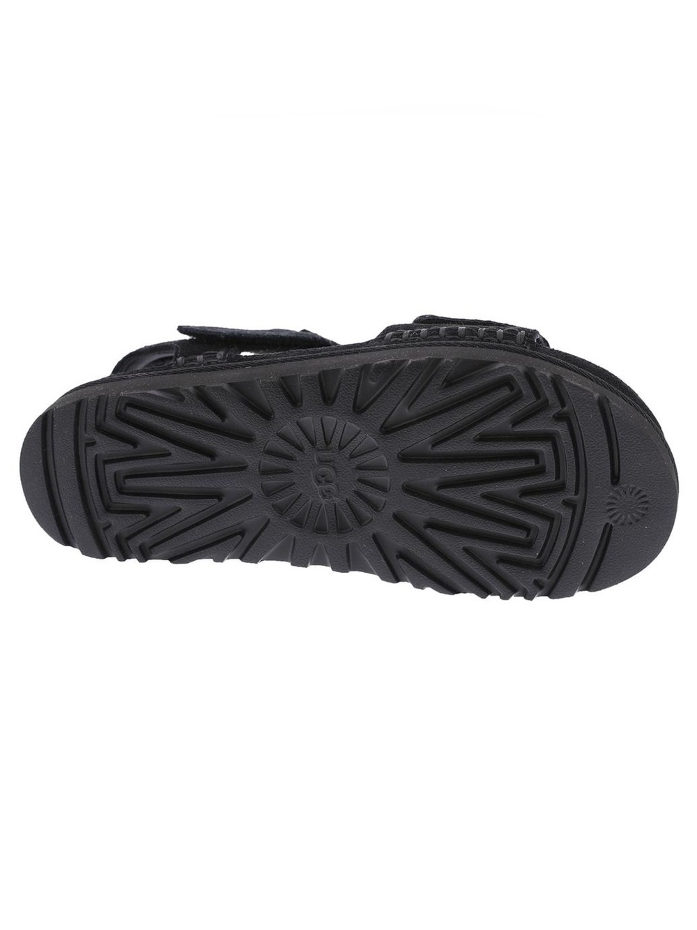 UGG Goldenstar Black Velcro Strap Suede and Leather Sandal - Picture 3 of 10